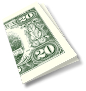 fake novelty $20 bill dropcard